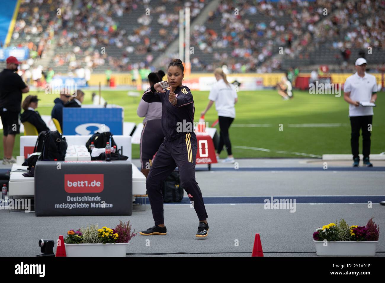 Berlino, Germania. 1° settembre 2024. Athletics, meeting, ISTAF: Shot Put Women: Ogunleye Yemisi Out competition. Crediti: Felix Wolf/Alamy Live News Foto Stock