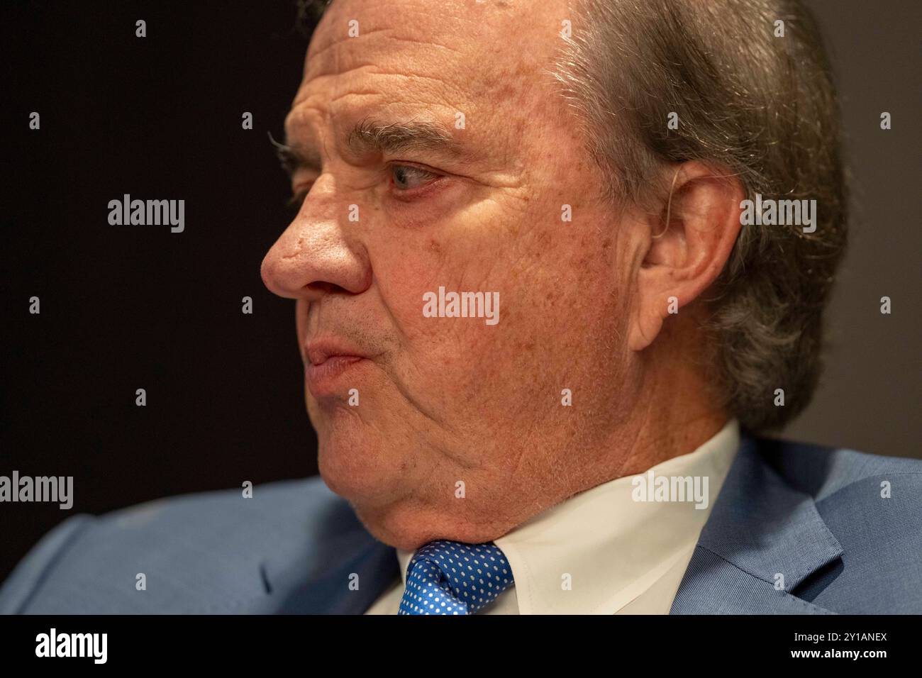 Austin Texas USA, 5 settembre 2024: Il cancelliere del sistema universitario Texas A&M JOHN SHARP parla durante una sessione al Texas Tribune Festival della sua esperienza nel governo del Texas. Il Texas Tribune, giunto al suo quindicesimo anno, è una redazione non-profit che copre la politica e le politiche pubbliche del Texas. Crediti: Bob Daemmrich/Alamy Live News Foto Stock