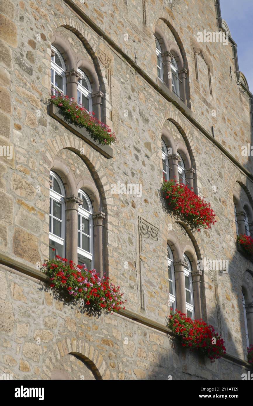 Azienda vinicola con gogna ad Alsfeld Foto Stock