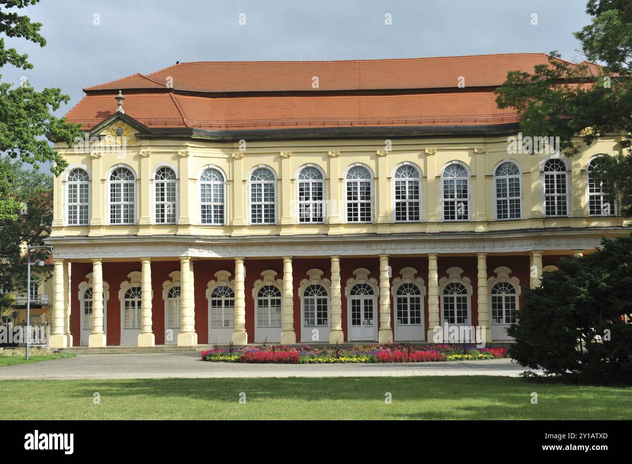 Giardino del palazzo e orangerie a Merseburg Foto Stock