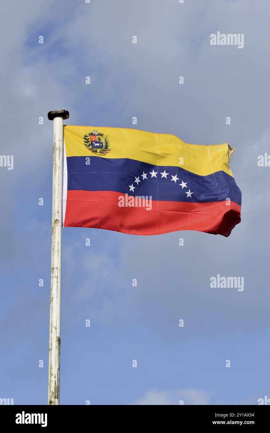 Bandiera nazionale della Repubblica bolivariana del Venezuela Foto Stock