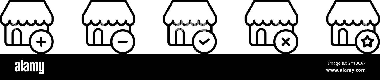 Icona di memorizzazione con i pulsanti più, meno, controlla e annulla.file modificabile Illustrazione Vettoriale