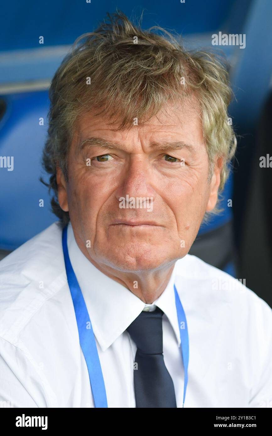 Latina, Lazio. 5 settembre 2024. Giancarlo Antognoni durante la partita di qualificazione del Campionato europeo Under 21 Italia contro San Marino allo stadio Domenico Francioni di Latina, 05 settembre 2024 credito: massimo insabato/Alamy Live News Foto Stock