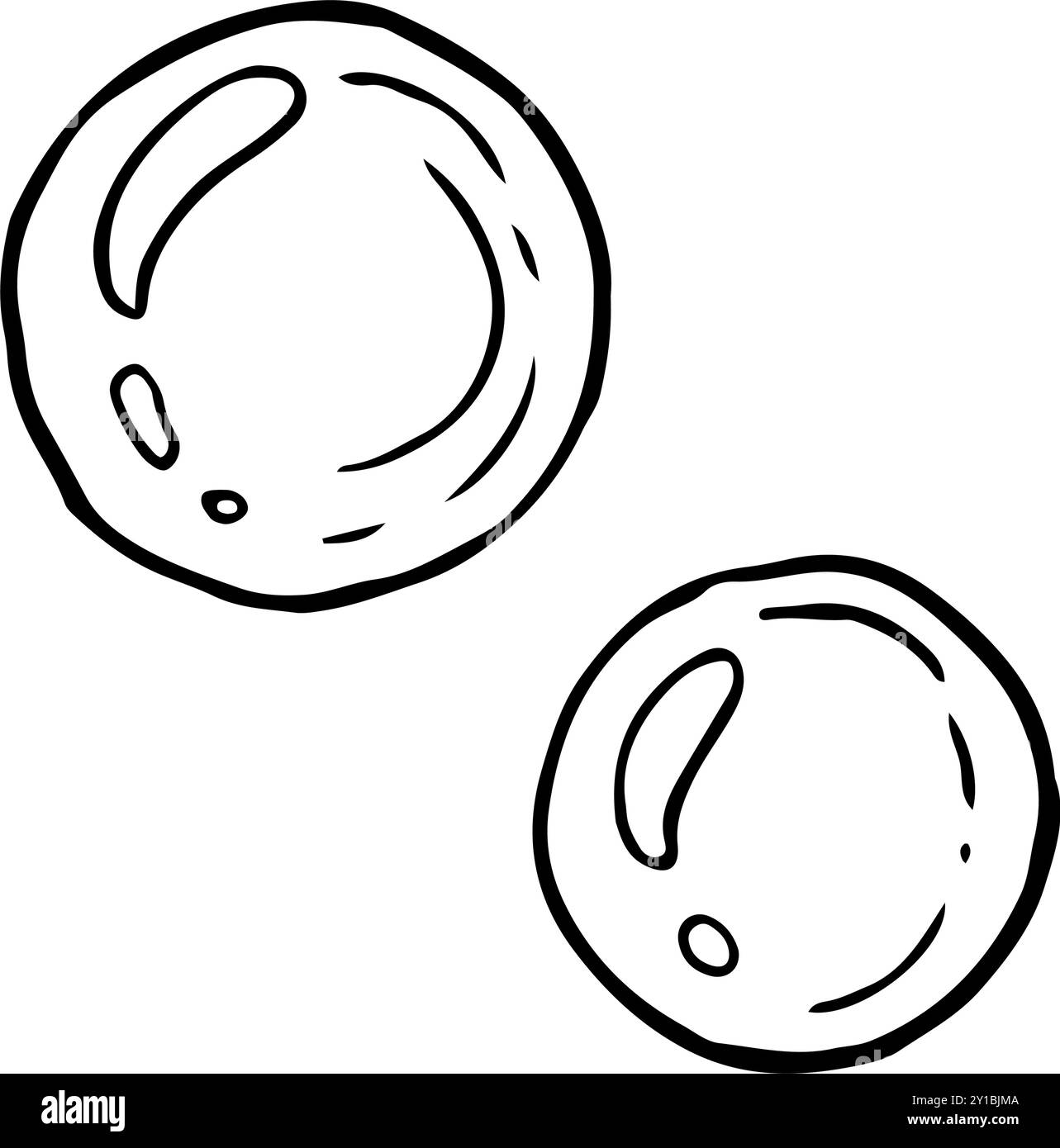 Bolla di sapone d'aria in linea semplice in bianco e nero Illustrazione Vettoriale