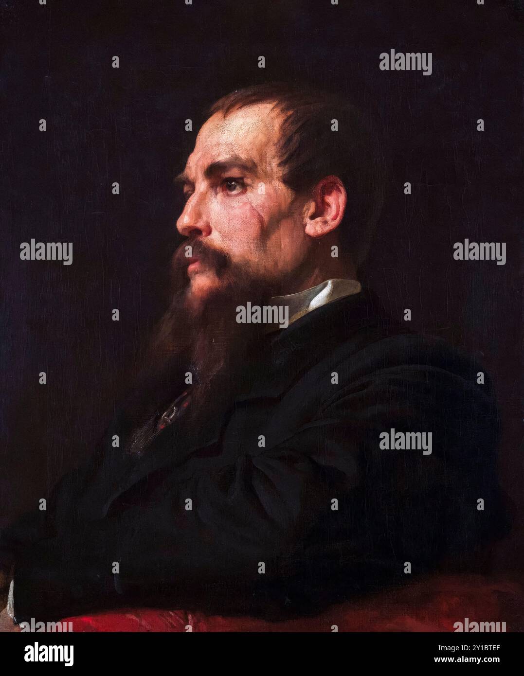 Sir Richard Francis Burton (1821-1890), esploratore e scrittore, ritratto a olio su tela di Frederic Leighton, 1872-1875 Foto Stock