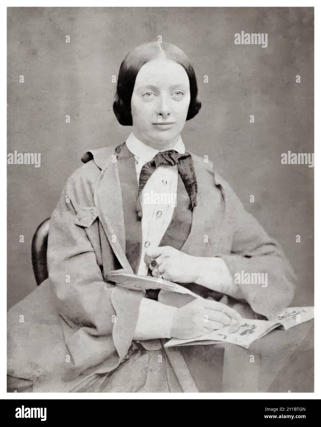 Amelia Edwards (1831-1892), scrittrice inglese, giornalista, viaggiatore ed egittologa, fotografia ritratto di Herbert Watkins, 1855-1859 Foto Stock