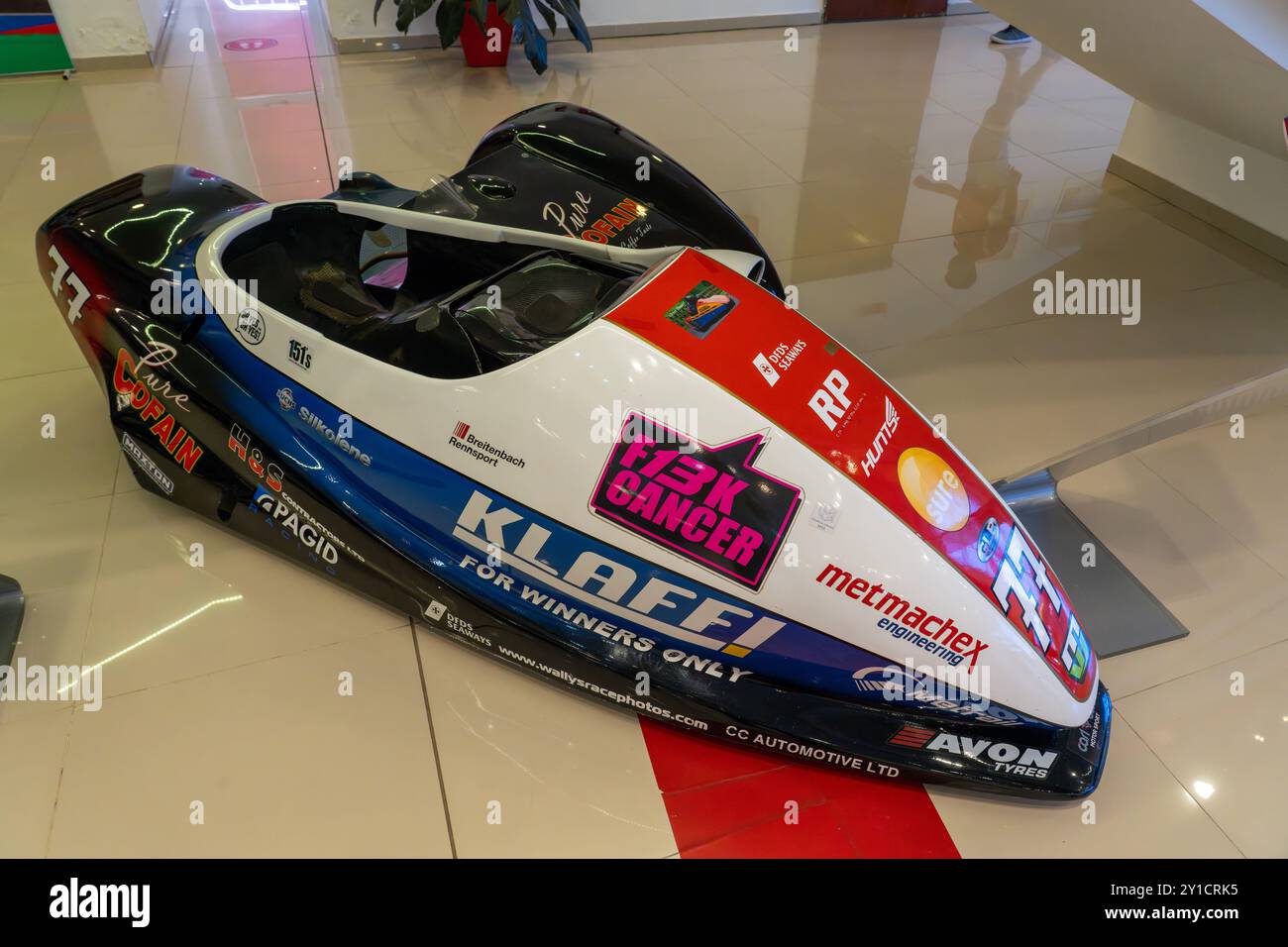 Un allestimento Honda S.2 Sidecar del 2013 per corse motociclistiche presso il Museo dell'automobile di Termas de Rio Hondo, Argentina. Foto Stock