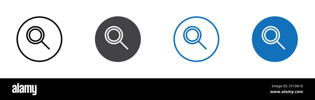 Icona di ricerca Logo Accedi al set di linee sottili e alla raccolta di gruppi Illustrazione Vettoriale