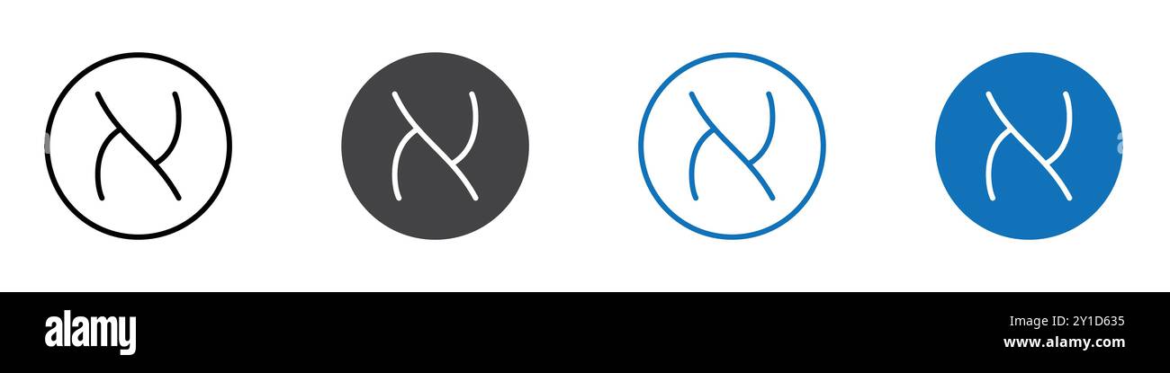 Icona alfabeto ebraico Logo firma con un contorno sottile e una raccolta di gruppo Illustrazione Vettoriale