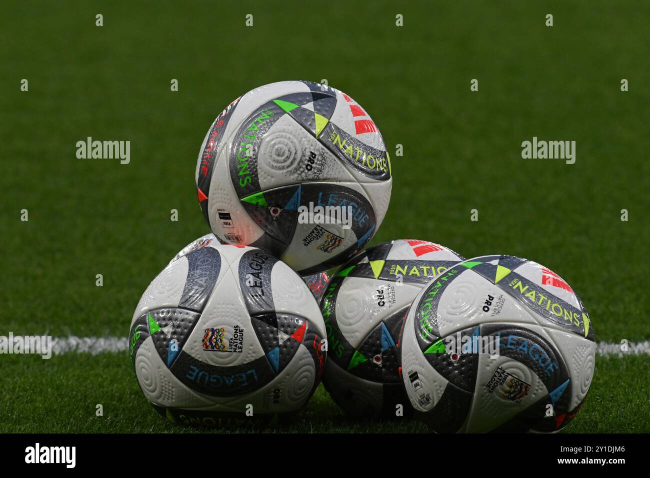 . Scozia contro Polonia UEFA Nations League: League A, gruppo 1 giovedì 5 settembre 2024 Hampden Park, Glasgow. Scozia . Palle di allenamento della partita nel Regno Unito credito: eric mccowat/Alamy Live News Foto Stock