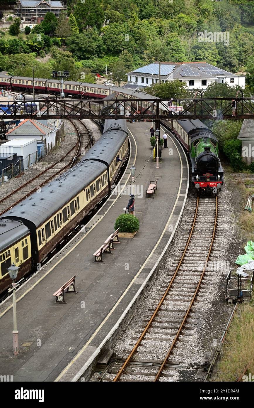LNER Thompson Classe B1 No 61306 Mayflower arriva a Kingswear con l'English Riviera Express il 17 agosto 2024. Foto Stock