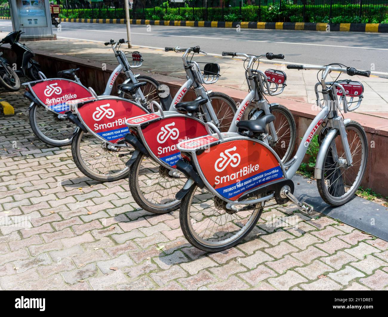 Stazione di noleggio SmartBike a nuova Delhi/India 2024 Foto Stock