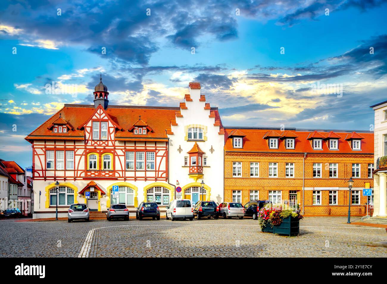 Città vecchia di Sternberg, Germania Foto Stock
