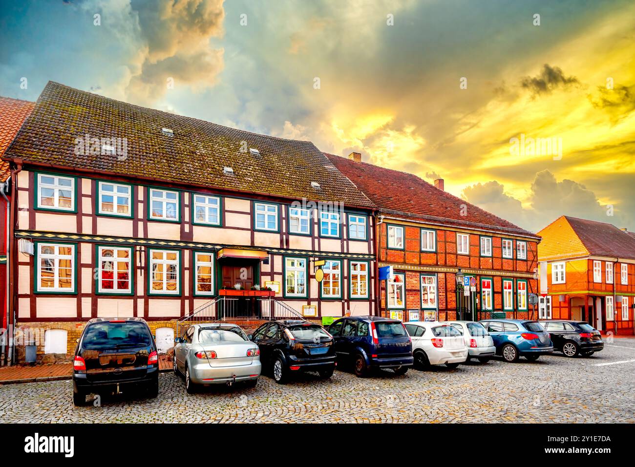 Città vecchia di Sternberg, Germania Foto Stock