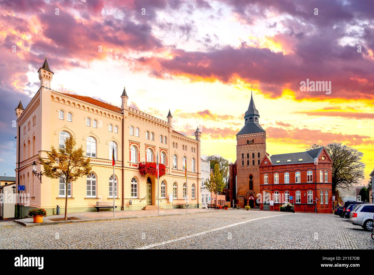 Città vecchia di Sternberg, Germania Foto Stock