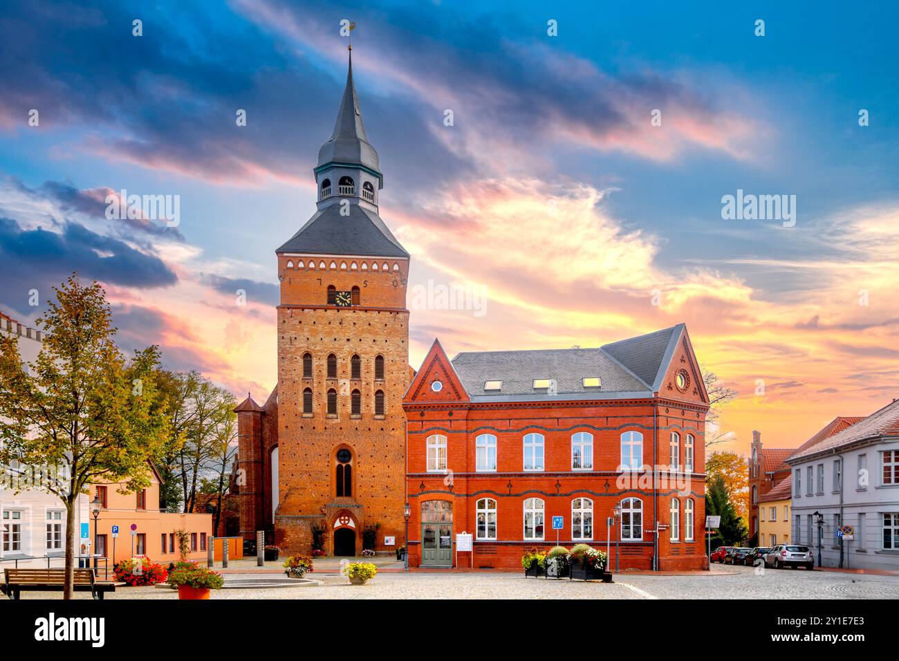 Città vecchia di Sternberg, Germania Foto Stock