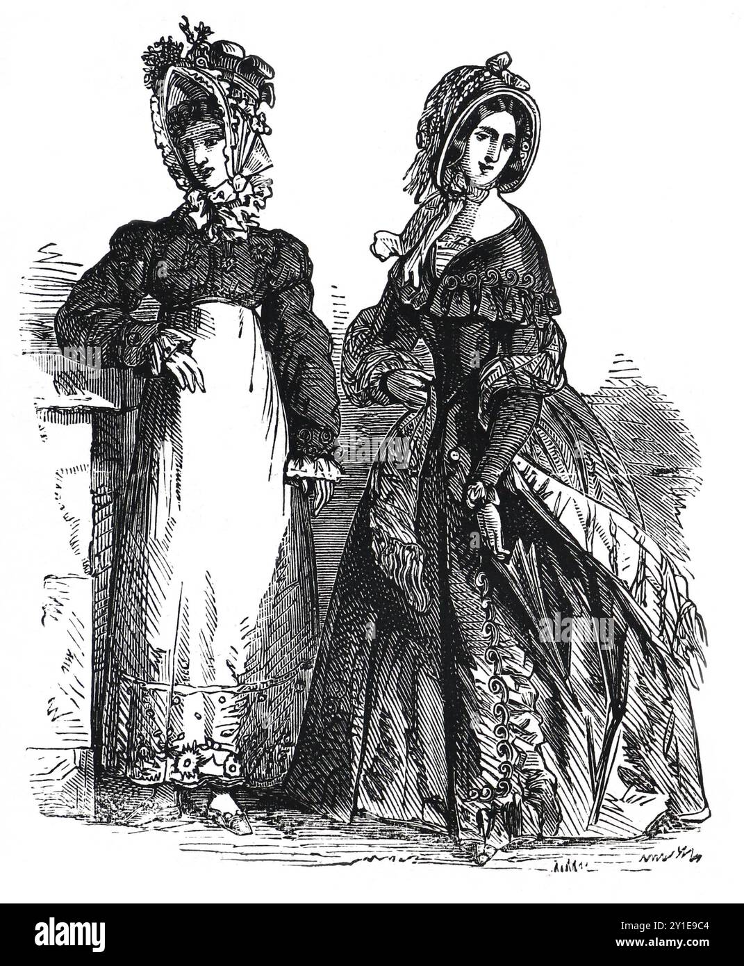 Abito da passeggio da donna 1817 e 1842 Foto Stock