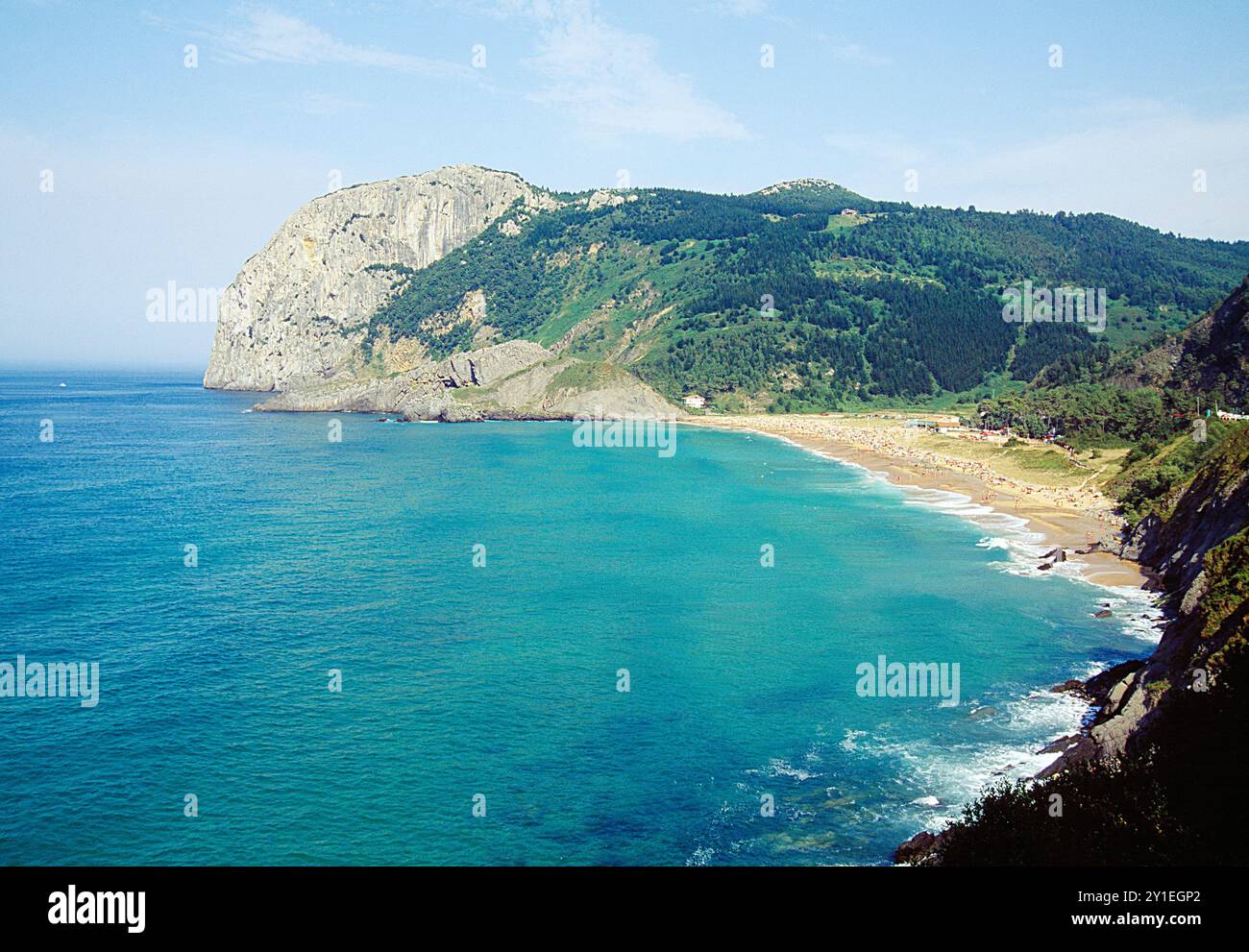 Spiaggia di Laga. Riserva naturale di Urdaibai, provincia di Vizcaya, Paesi Baschi, Spagna. Foto Stock