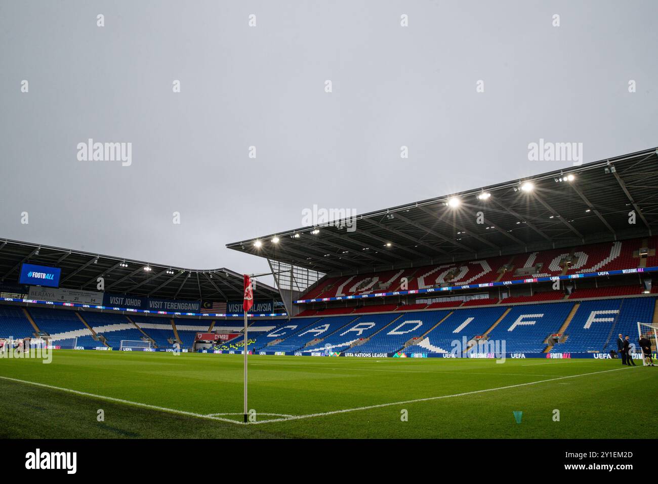 Una vista generale all'interno del Cardiff City Stadium, sede del Galles davanti alla UEFA Nations League - Lega B - gruppo 4 - Galles contro Turchia al Cardiff City Stadium, Cardiff, Regno Unito, 6 settembre 2024 (foto di Gareth Evans/News Images) Foto Stock