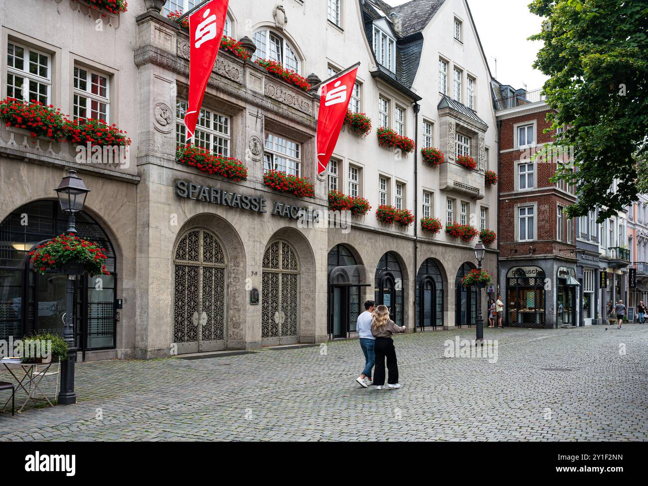 Aquisgrana, Germania, 26 luglio 2024 - facciata della Sparkasse Aquisgrana, una banca regionale Foto Stock