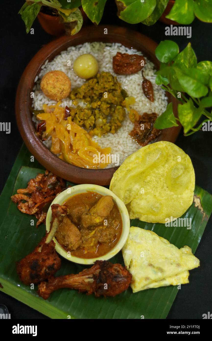 Pranzo in stile Kerala Fotografia pasti fotografia Foto Stock