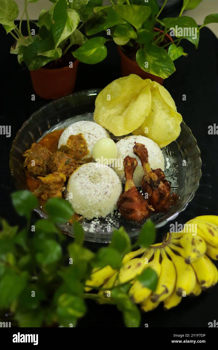 Pranzo in stile Kerala Fotografia pasti fotografia Foto Stock