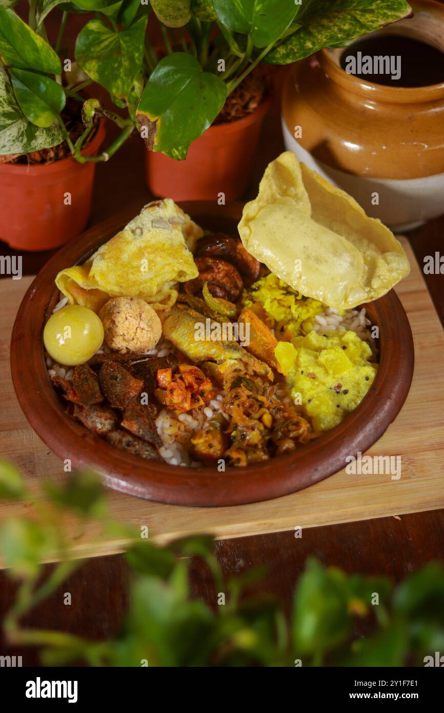 Pranzo in stile Kerala Fotografia pasti fotografia Foto Stock