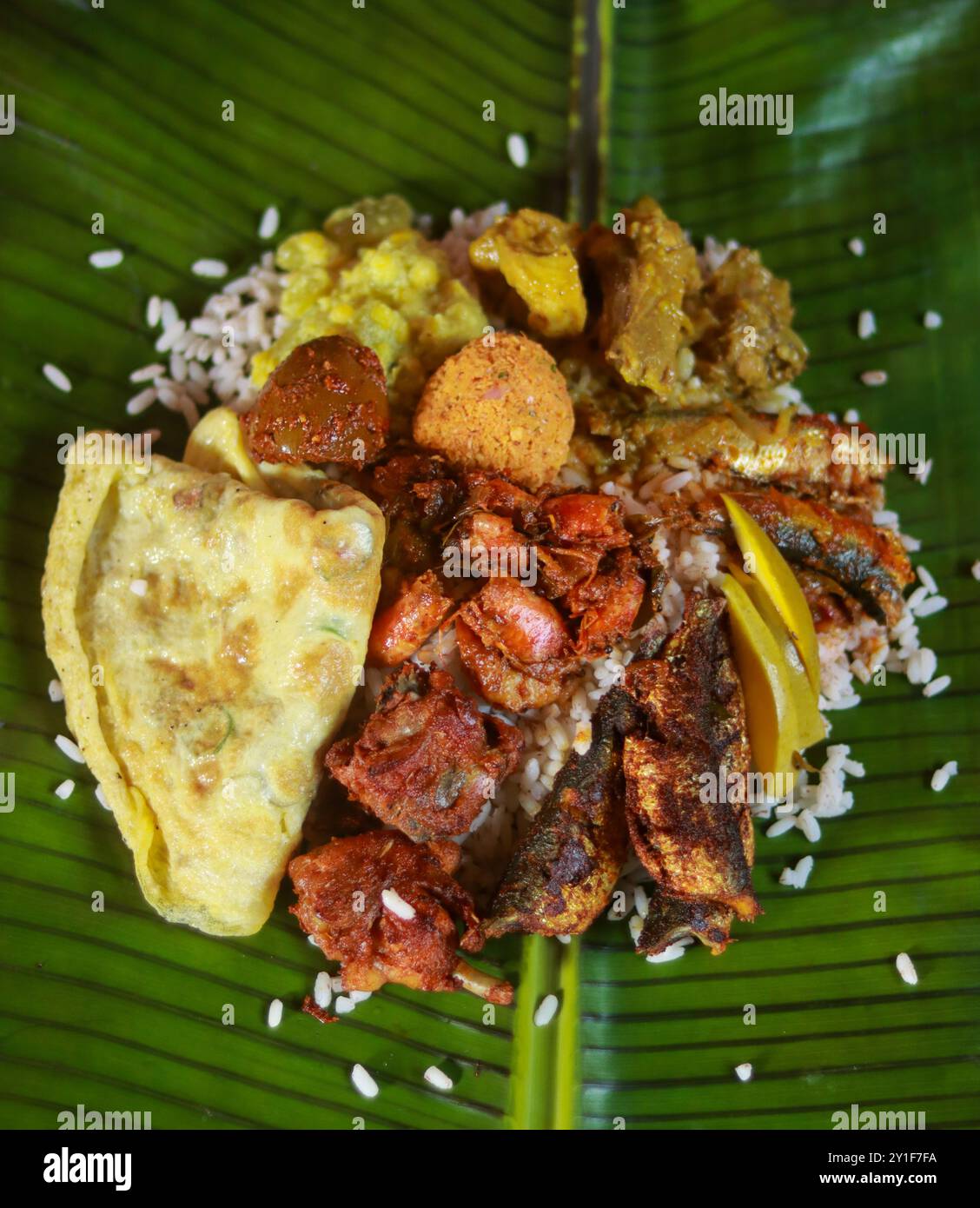 Pranzo in stile Kerala Fotografia pasti fotografia Foto Stock