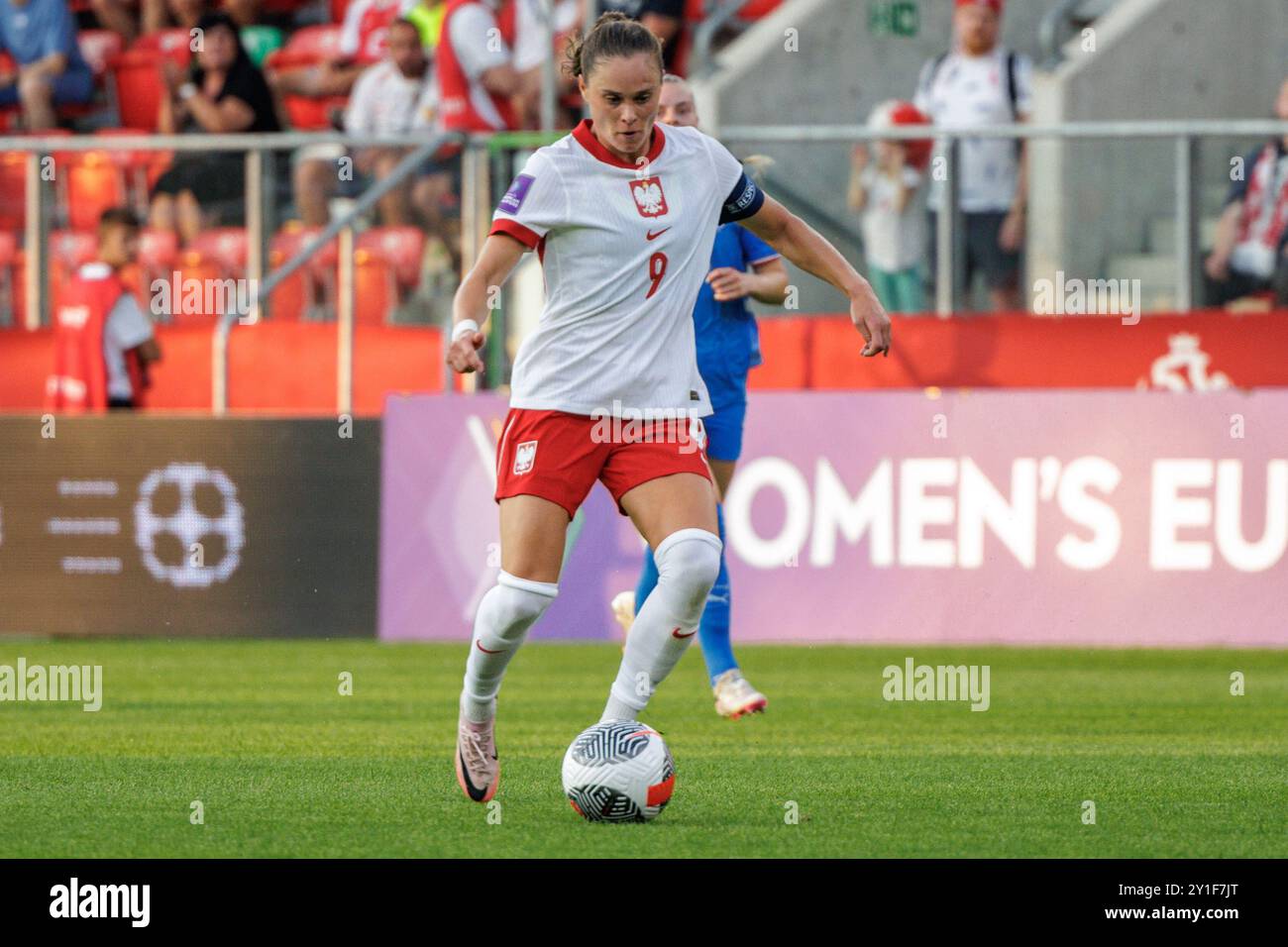 SOSNOWIEC 16.07.2024 FEMMINILE CALCIO, QUALIFICHE EURO 2025, STAGIONE 2024 2025 POLONIA VS ISLANDA EWA PAJOR (9) PIOTR FRONT / ARENA AKCJI Foto Stock