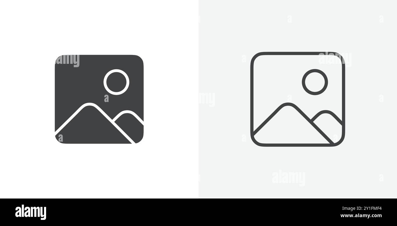 Icona immagine raccolta contorno piatto su sfondo bianco e nero Illustrazione Vettoriale