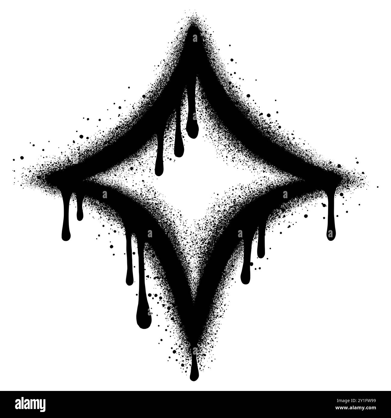 Graffiti a stella con vernice spray nera. illustrazione vettoriale. Illustrazione Vettoriale