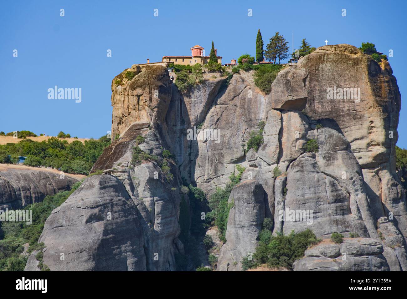Meteora: Monastero della Santissima Trinità. Kalambaka, Grecia. Foto Stock