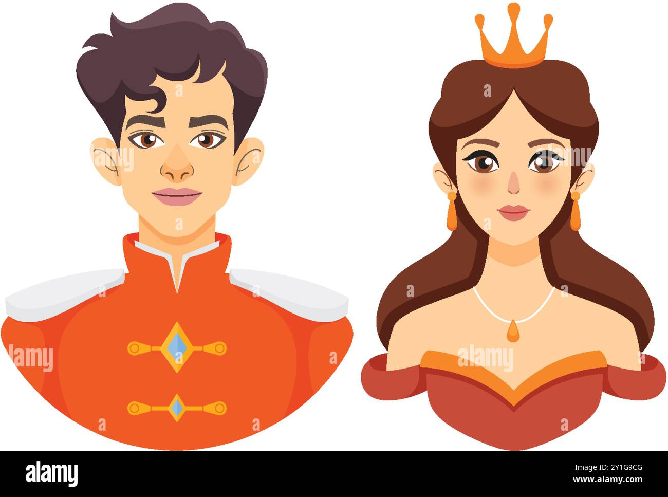 Illustrazione di un principe e una principessa insieme Illustrazione Vettoriale