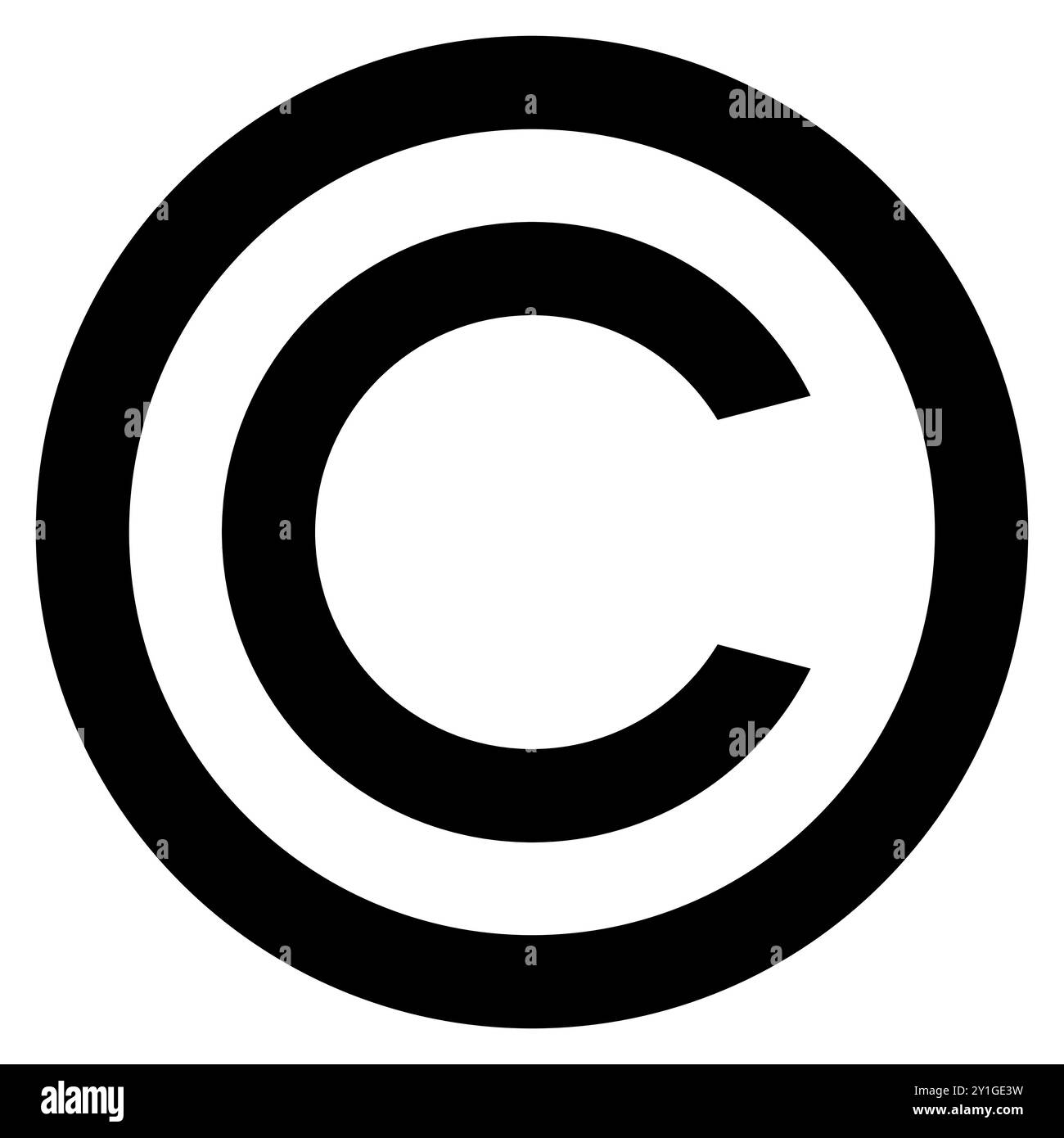 Simbolo di copyright su bianco. Set di icone vettoriali copyright C. Marchio registrato simbolo del marchio . Illustrazione Vettoriale