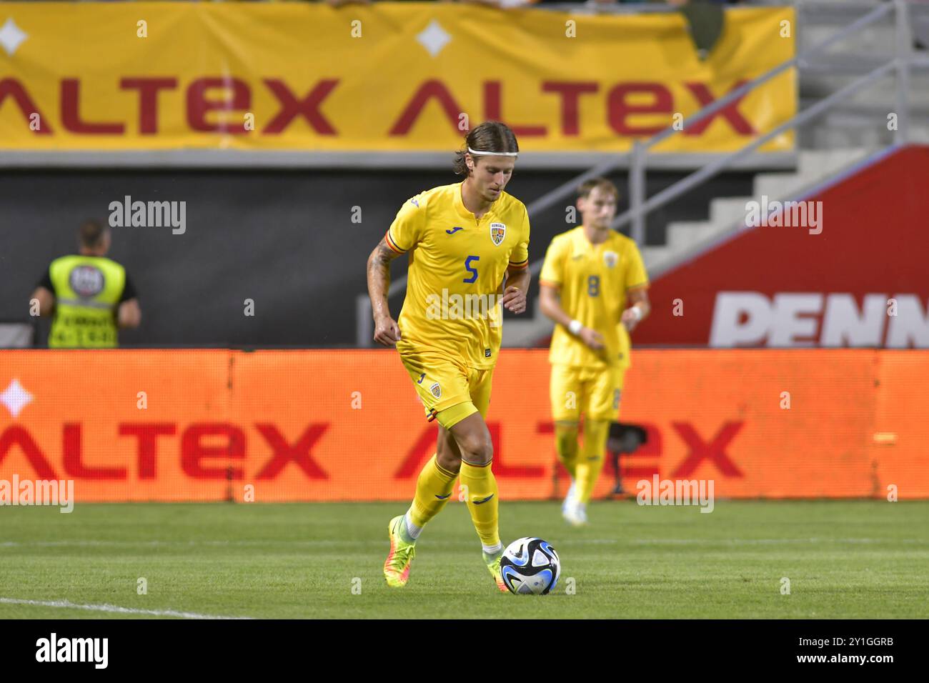 ROMANIA U2 VS MONTENEGRO U21 , EURO U21 PARTITA DI QUALIFICAZIONE PER EURO U21 SLOVACCHIA 2025 , TARGOVISTE , ROMANIA 06.09.2024 Foto Stock