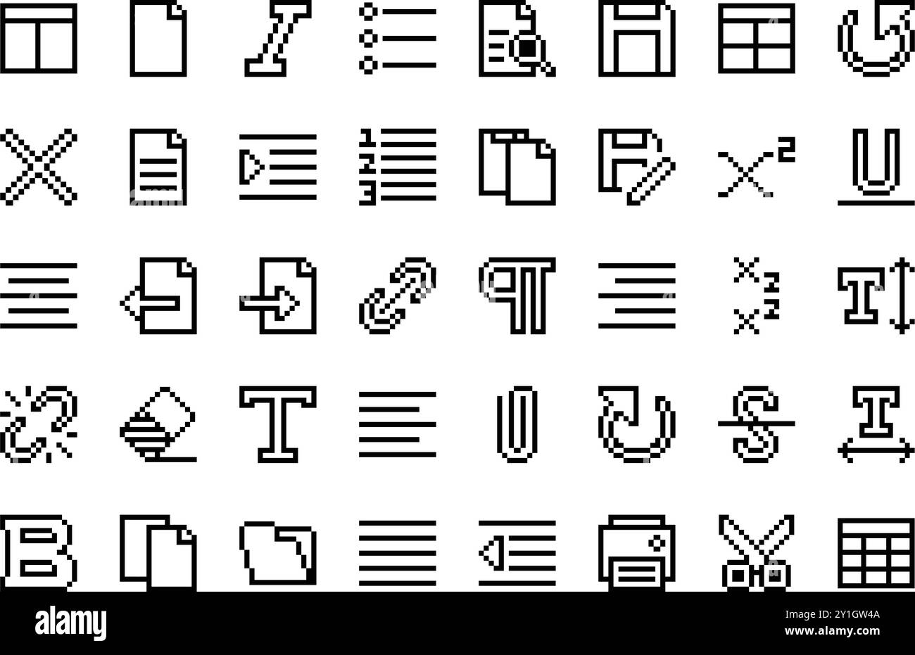 Icone dell'editor di testo raccolta icone vettoriali di alta qualità con traccia modificabile. Ideale per progetti professionali e creativi. Illustrazione Vettoriale