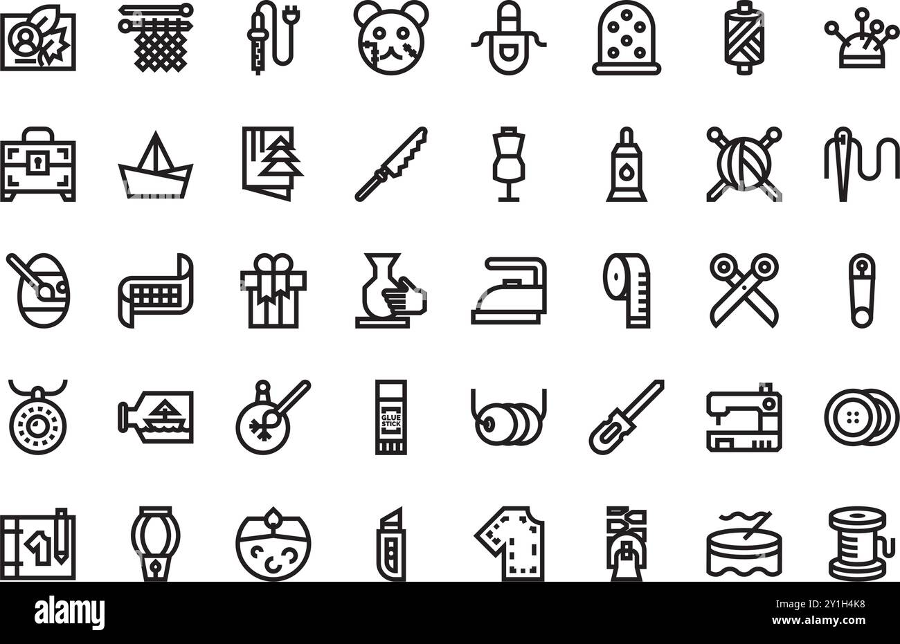 Crea icone fai da te Collezione di icone vettoriali di alta qualità con tratto modificabile. Ideale per progetti professionali e creativi. Illustrazione Vettoriale