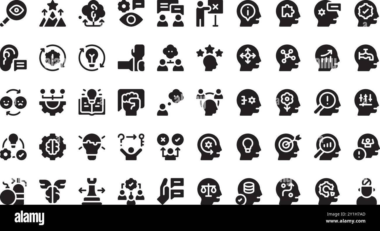 Icone di pensiero critico Collezione icone vettoriali di alta qualità con tratto modificabile. Ideale per progetti professionali e creativi. Illustrazione Vettoriale
