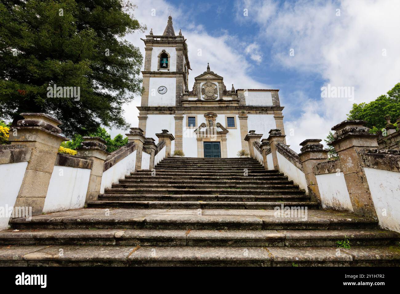 Chiesa di San Giovanni Battista, Ponte da barca, Minho, Portogallo Foto Stock