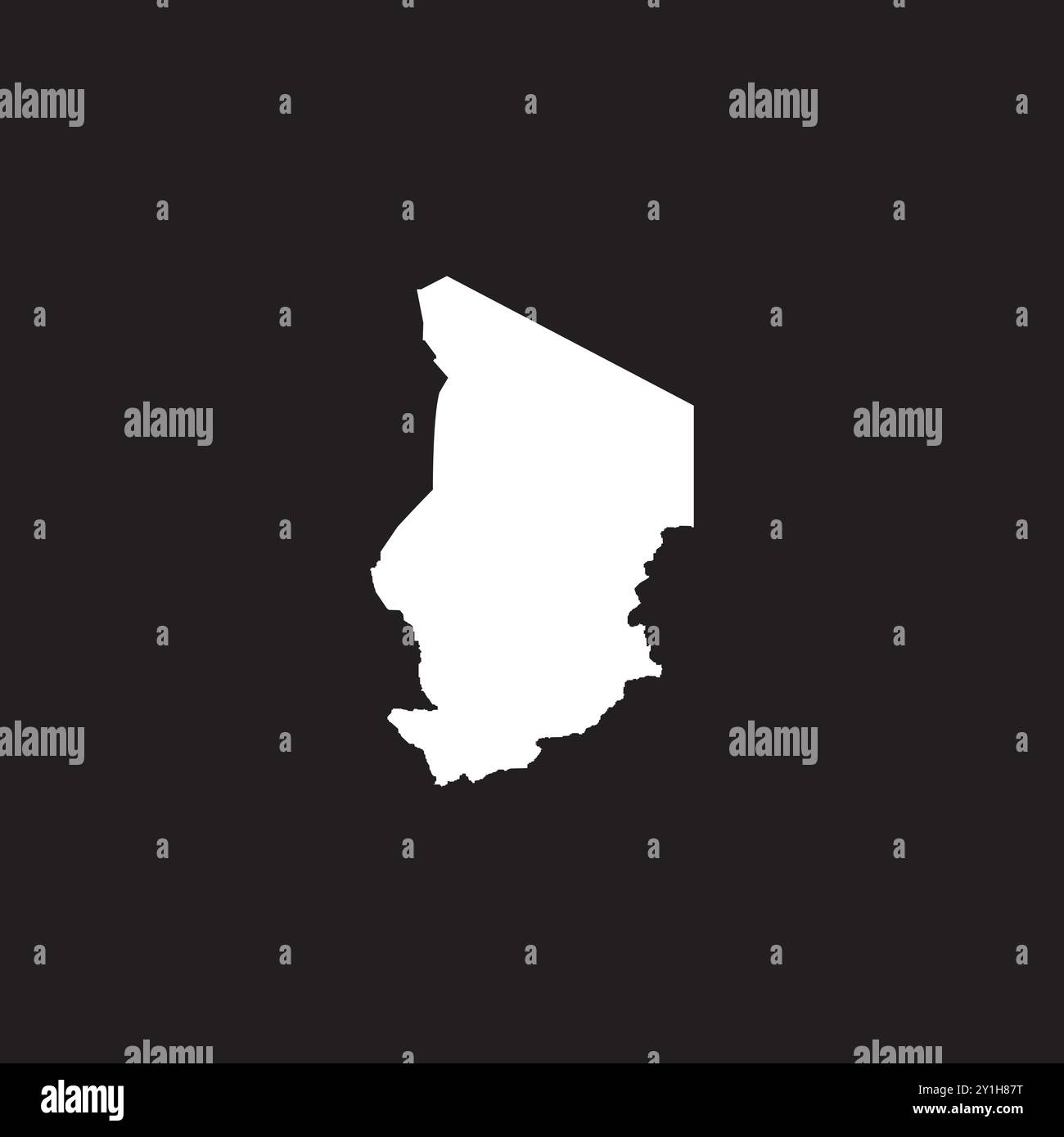 Illustrazione dell'icona della mappa del Ciad design dell'elemento Illustrazione Vettoriale