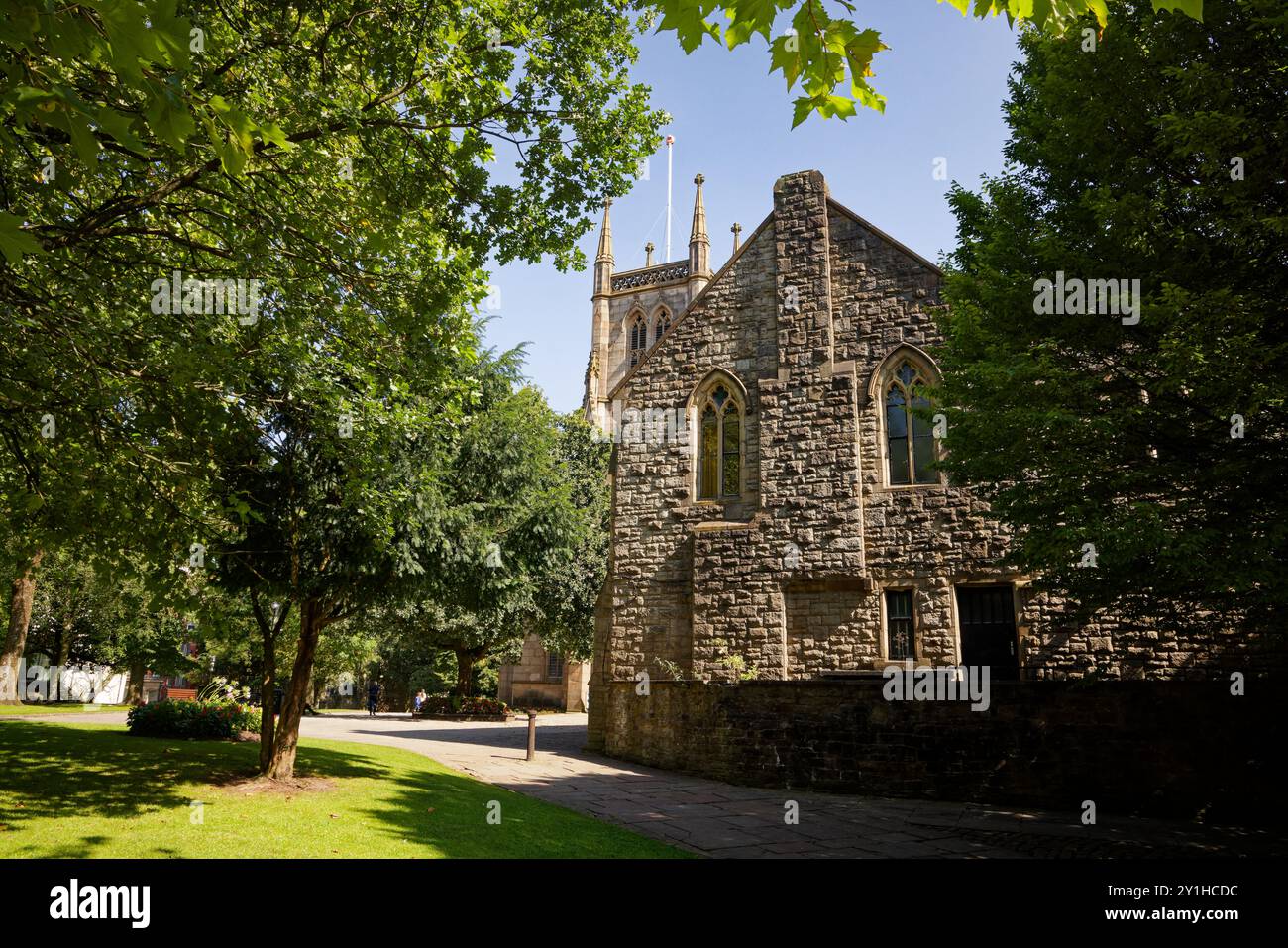 Il cimitero della cattedrale di Blackburn, Lancashire. Foto Stock