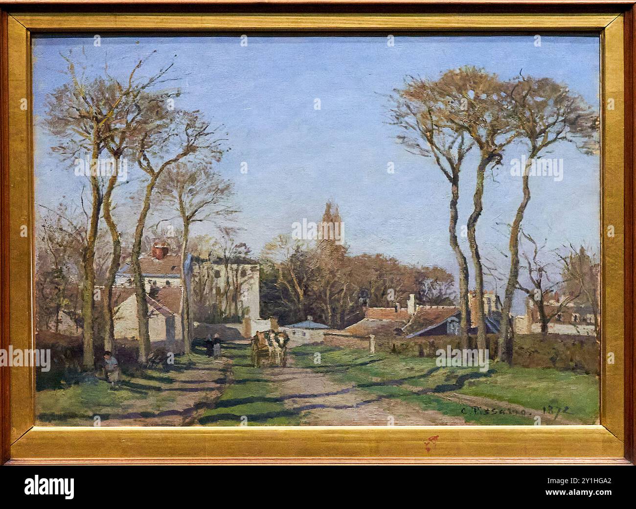 Camille Pissarro (Charlotte Amalie, Iles Vierges américaines (États-Unis) 1830 - Parigi 1903), Entrée du Village de Voisins, 1872, Musée d'Orsay, Parigi, Francia. Foto Stock