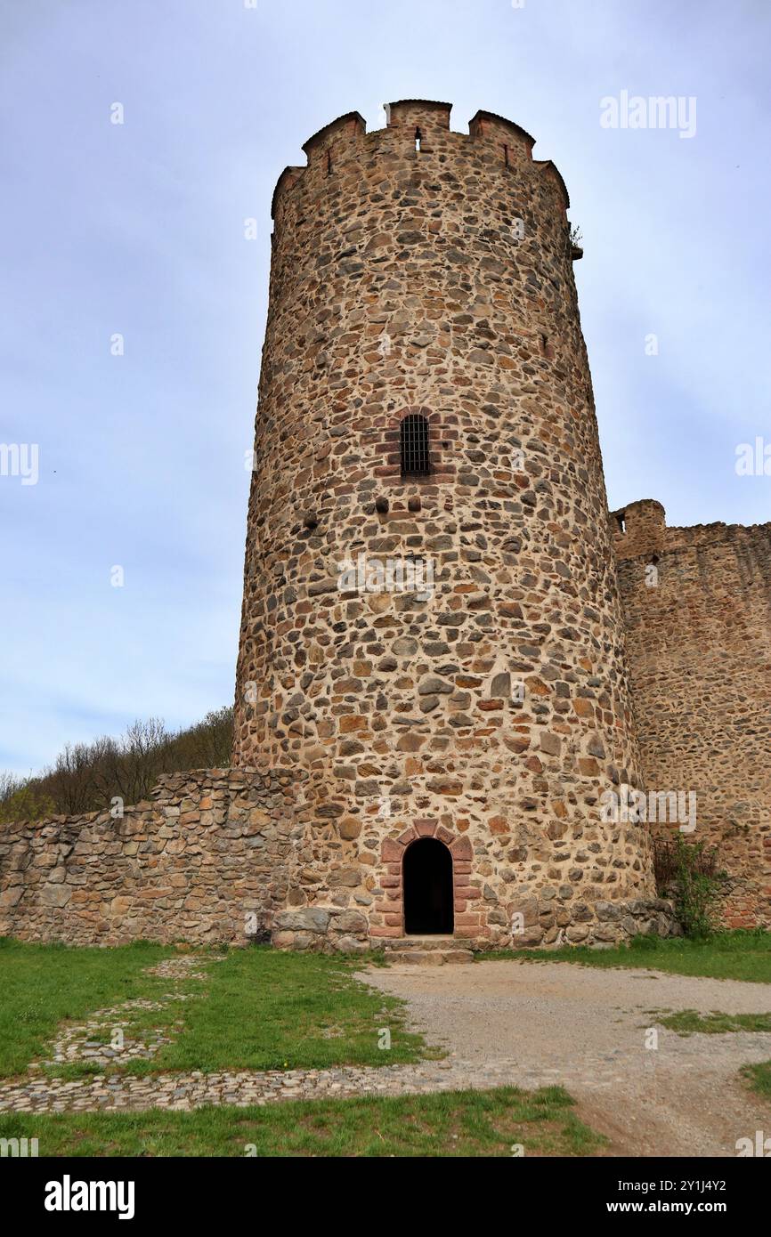 Rovine del castello di Kayserberg a Kaysersberg, Francia Foto Stock