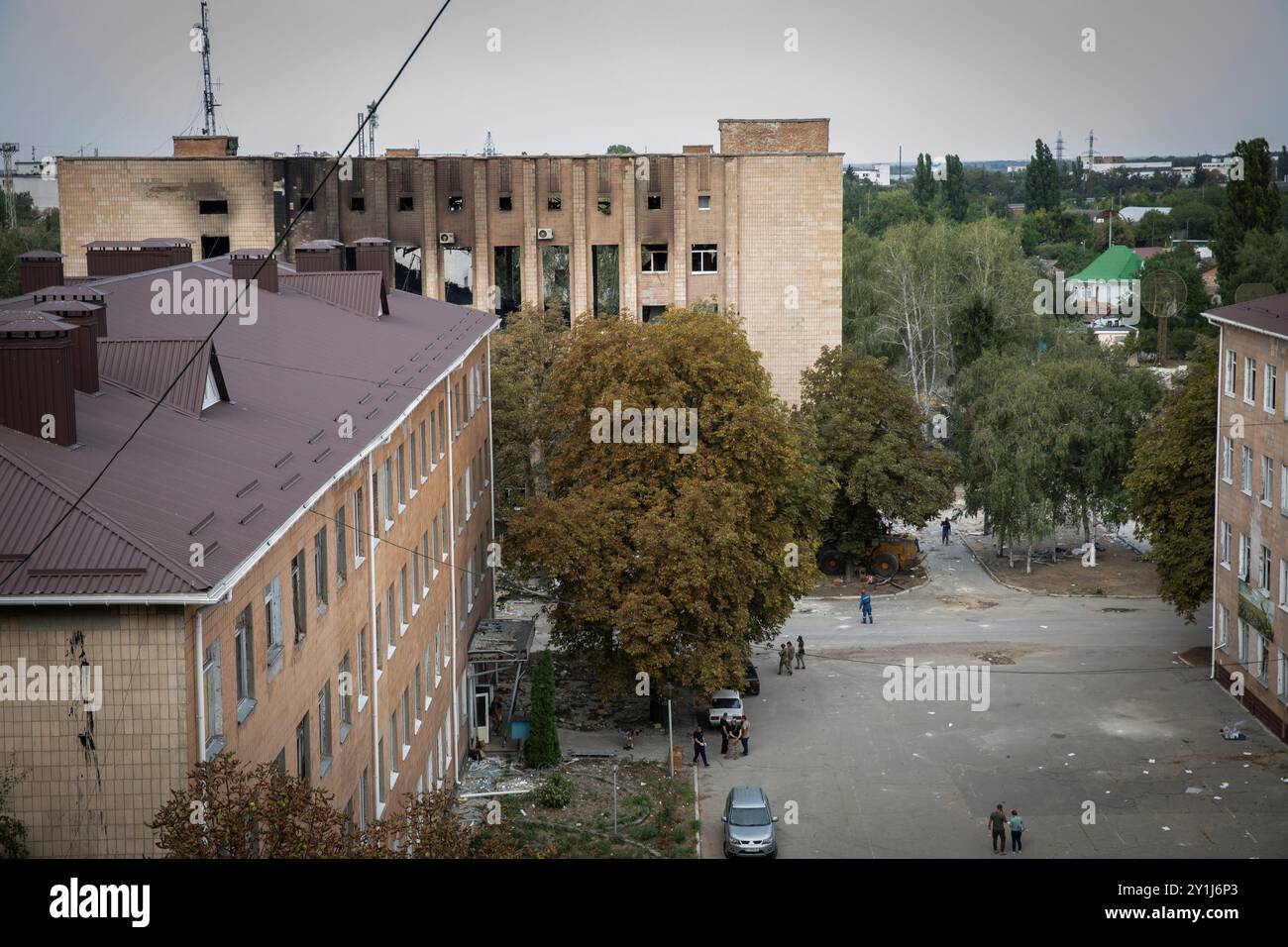 L'attacco aereo alla città di Poltava, Ucraina, il 9 settembre 2024, ha causato oltre cinquanta morti e quasi 300 feriti residenti. (CTK Photo/Darvik Maca Vojte Foto Stock