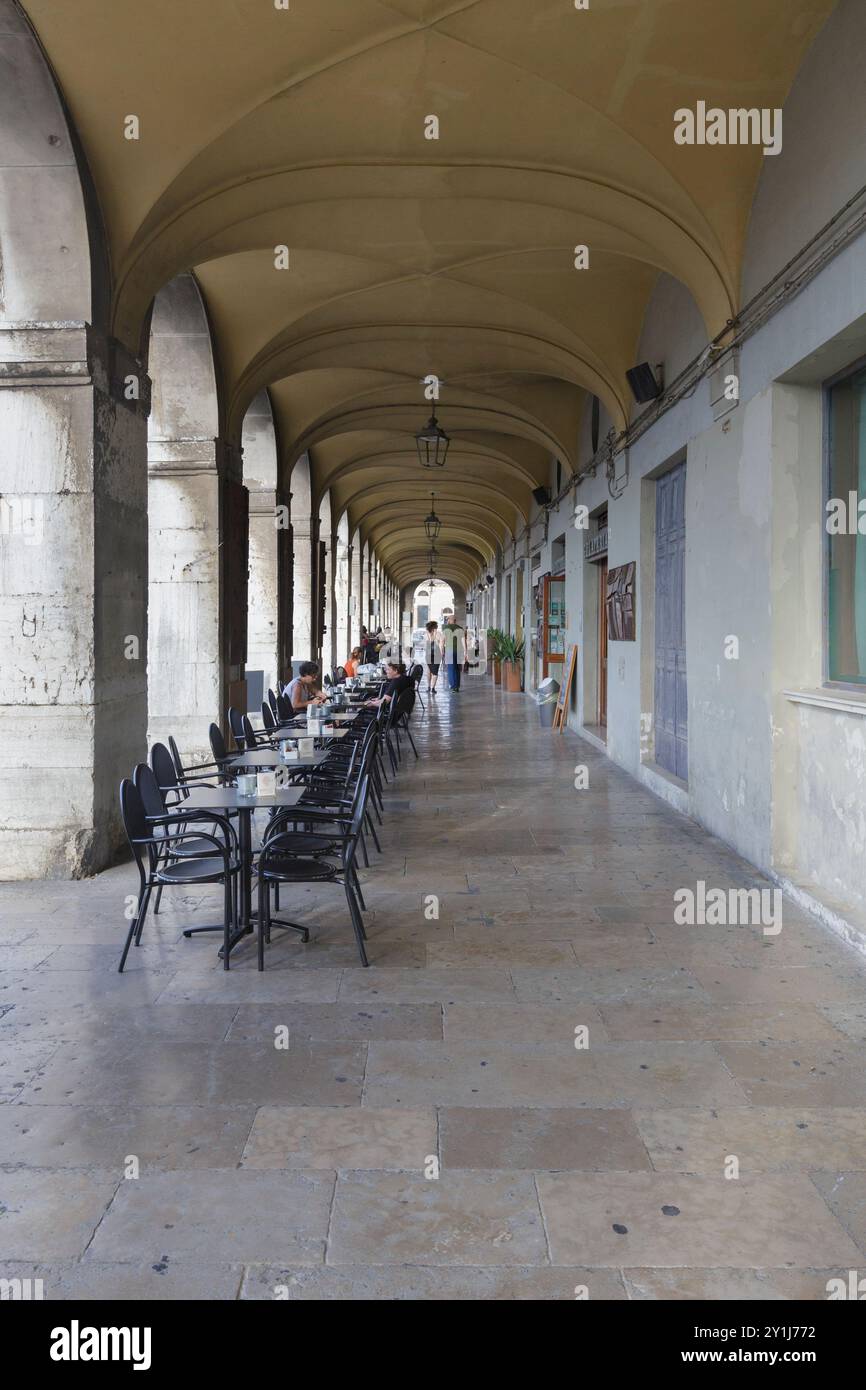 Portici di Ercolani, Senigallia, Italia Foto Stock