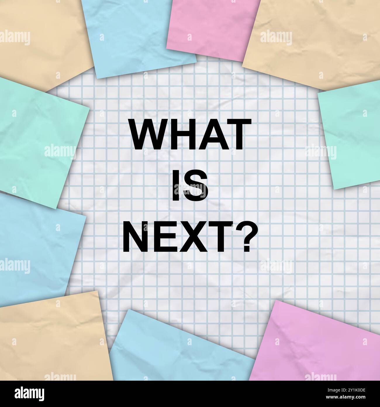 Immagine concettuale di un documento con la frase "What's Next on it". Concetto aziendale di gestione delle crisi. Foto Stock