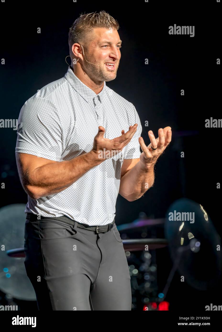 GAINESVILLE, FLORIDA, STATI UNITI. 05 SETTEMBRE 2024. La leggenda dei Florida Gators e il vincitore dell'Heisman Trophy Tim Tebow. Credito: Bill Ragan/Alamy Live News Foto Stock
