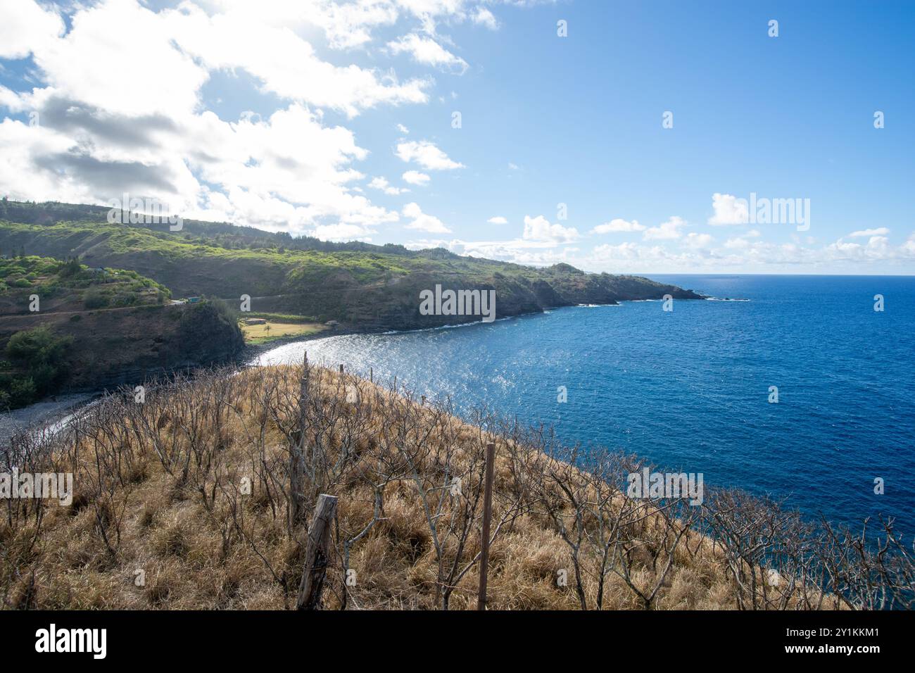 Vista sulla costa occidentale di Maui. Area di Olowalu, Hawaii Foto Stock