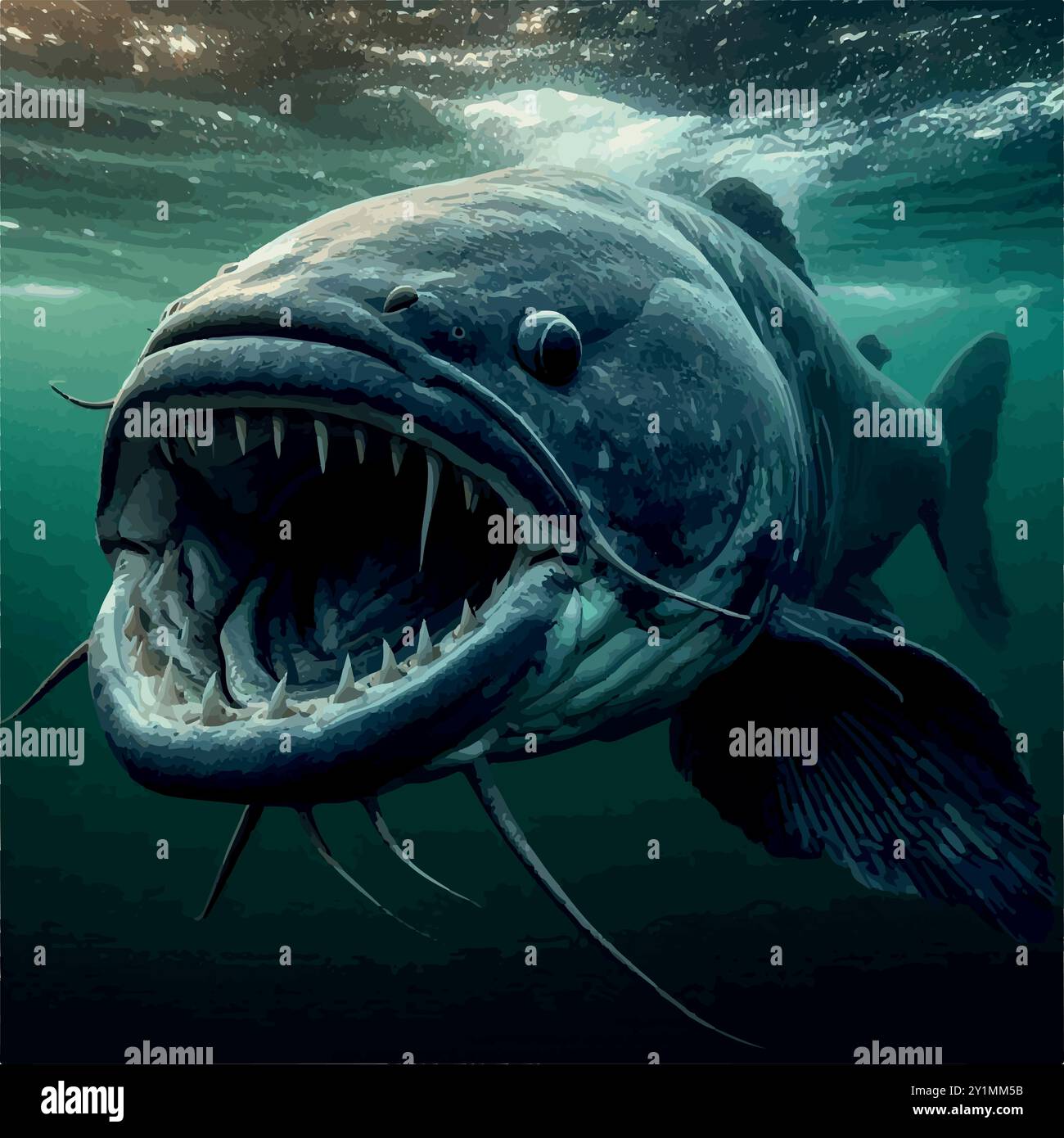 Piraíba Catfish: Un mostro fluviale dell'Amazzonia. Illustrazione Vettoriale