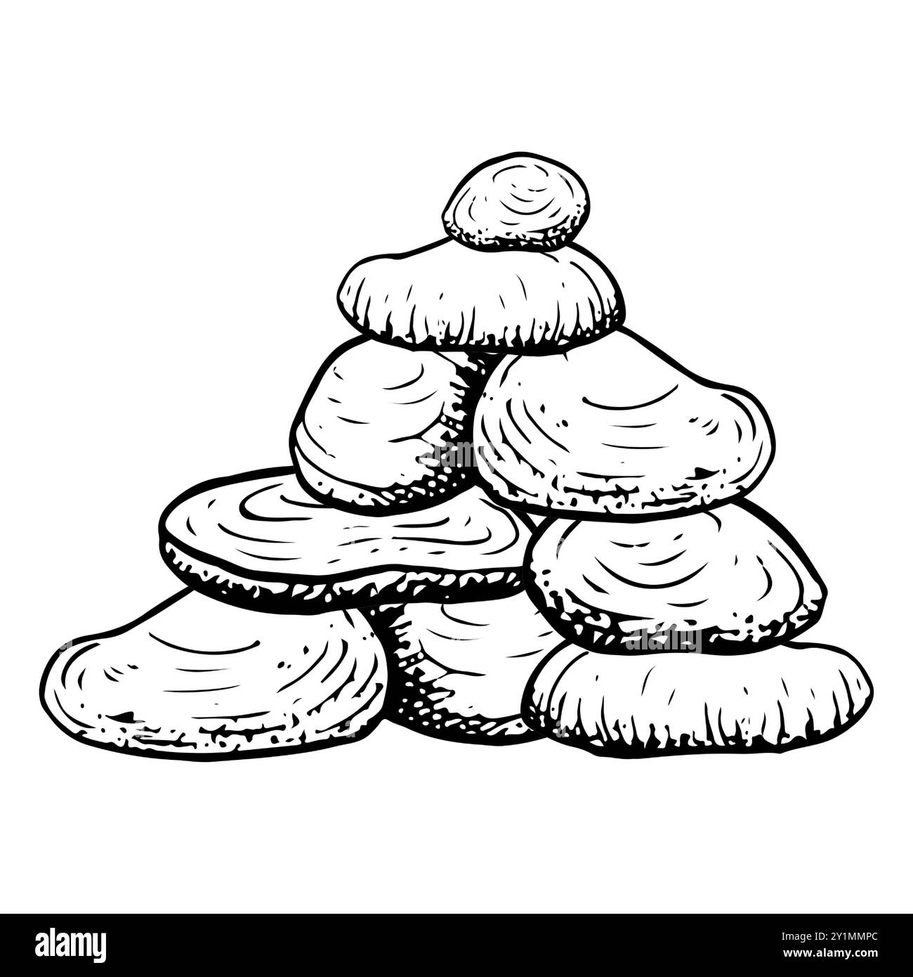 Balance Stone piramide in bianco e nero Illustrazione Vettoriale